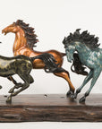 100% Real Bronze Horses Free spirit, By Milo, Numbered with Certificate 1/100