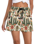 Women's Cream Cactus Boots Beach Board Shorts