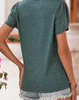 Heathered Petal Sleeve V-Neck T-Shirt