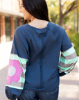 Sara Flower Raglan Sleeve Top