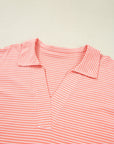 Plus Size Stripe T-Shirt and Shorts Set