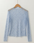 Adalynn Sheer Floral Lace Long Sleeve Top