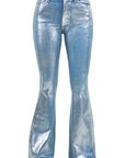 Metallic Bell Bottom In Blue- Inseam 30