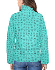 Turquoise Cattle Brands Women's Puffy Bomber Jacket