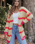 Josephine Stripe Long Knitted Cardigan