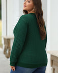 Christmas Merry And Bright Cable Knit Pullover Sweatshirt