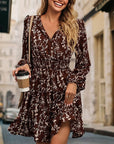 Ditsy Floral Long Sleeve Flared Mini Dress