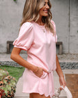 Nova Puff Sleeve Pearl Embellished Scallop Set