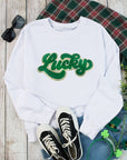 Brinley Chenille Lucky Pattern Sweatshirt