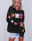 Howdy Patch Graphic Casual Sweatshirt