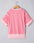 Katie Raw Seam High Low Side Split Top