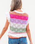 Alena Hollowed Knit Scallop Edge Sweater Vest