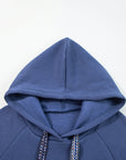 Solid Fleece Lined Drawstring Hoodie