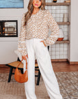 Melanie Lace Floral Puff Sleeve Top
