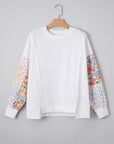 Raelynn Floral Patchwork Casual Sweatshirt
