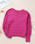 Bow Cut-Out Round Neck Sweater