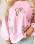 Laila Bow Lantern Sleeve Oversized Sweatshirt