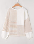 Colorblock Tied Keyhole Sweater