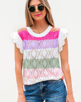 Alena Hollowed Knit Scallop Edge Sweater Vest
