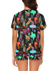 Vegas Neon Western Women's Short and Top Pajama Set