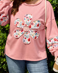 Elizabeth applique Drop Shoulder Sweatshirt