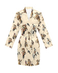 Vintage Cowgirl Women's Long Sleeve Belted Satin Feel Dressing Lounge Robe