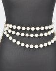 Multi Layered Pearl Chain Belt