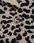 Leopard Drop Shoulder Chunky Cardigan Sweater