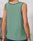 Metallic Contrast Trim Tank Top