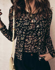 Floral Mesh Tank and Button-Front Cardigan Set