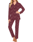 Burgandy Longhorn Women's Western Pajama Set
