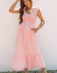 Ashlyn Flutter Sleeve Smocked Bodice Maxi Dress