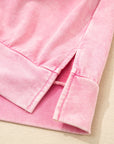 Solid Bow Patchwork Mineral Wash Sweatshirt