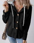 Isabella Hooded Drawstring Corduroy Shacket