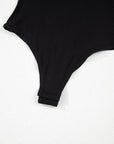 Leatherette Patchwork Ruffle Sleeve Bodysuit
