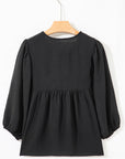 Bow Tie Neck 3/4 Sleeve Blouse