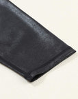 Solid Leather Dip Waist Leggings