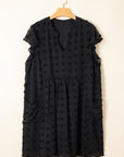 Lilith Plus Size Dotty Textured Ruffled Dress