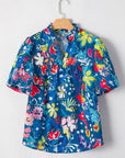 Floral V-Neck Puff Sleeve Blouse