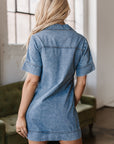 Makenzie Short Sleeve Collared Denim Dress