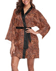 Tooled Leather Print Women's Lounge Kimono Robe