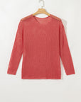 Solid Crochet Hollow-Out Sweater