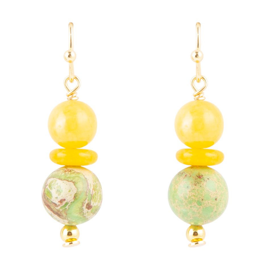Cabana Green and Yellow Jasper Earrings