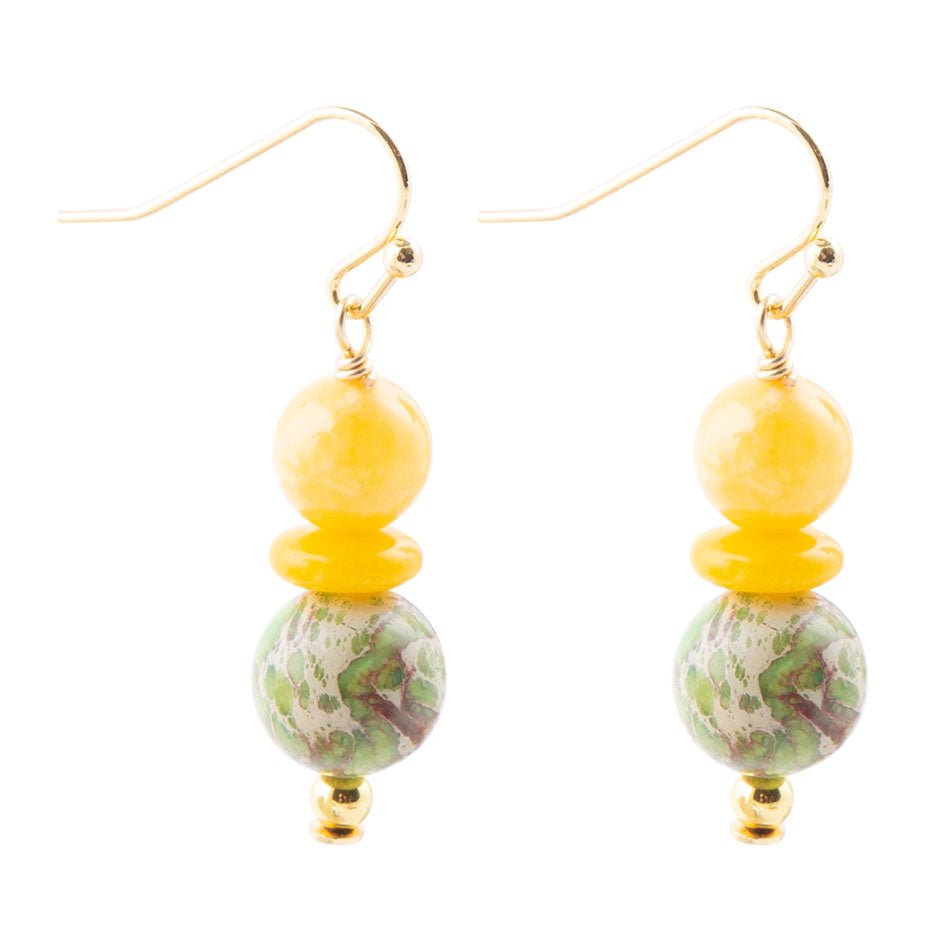 Cabana Green and Yellow Jasper Earrings