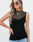 Nadia Ribbed Texture Mesh Sweater Vest