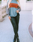 Stripe Colorblock Bishop Sleeve Top