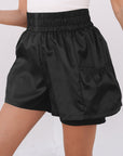 Maxine Elastic High Waist Pocketed Casual Shorts