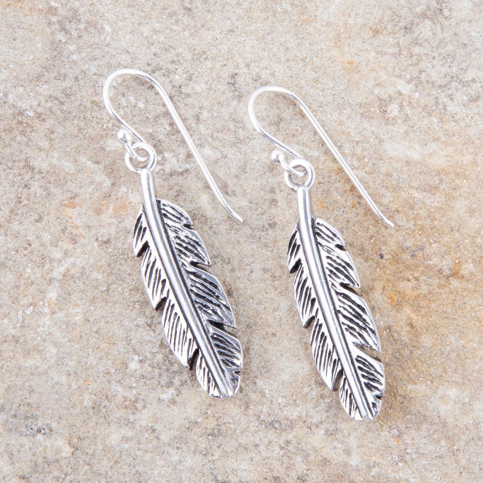 Feather Sterling Silver Earrings