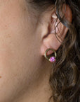 Calgary Pink Spiny Oyster Matrix Post Golden Earrings