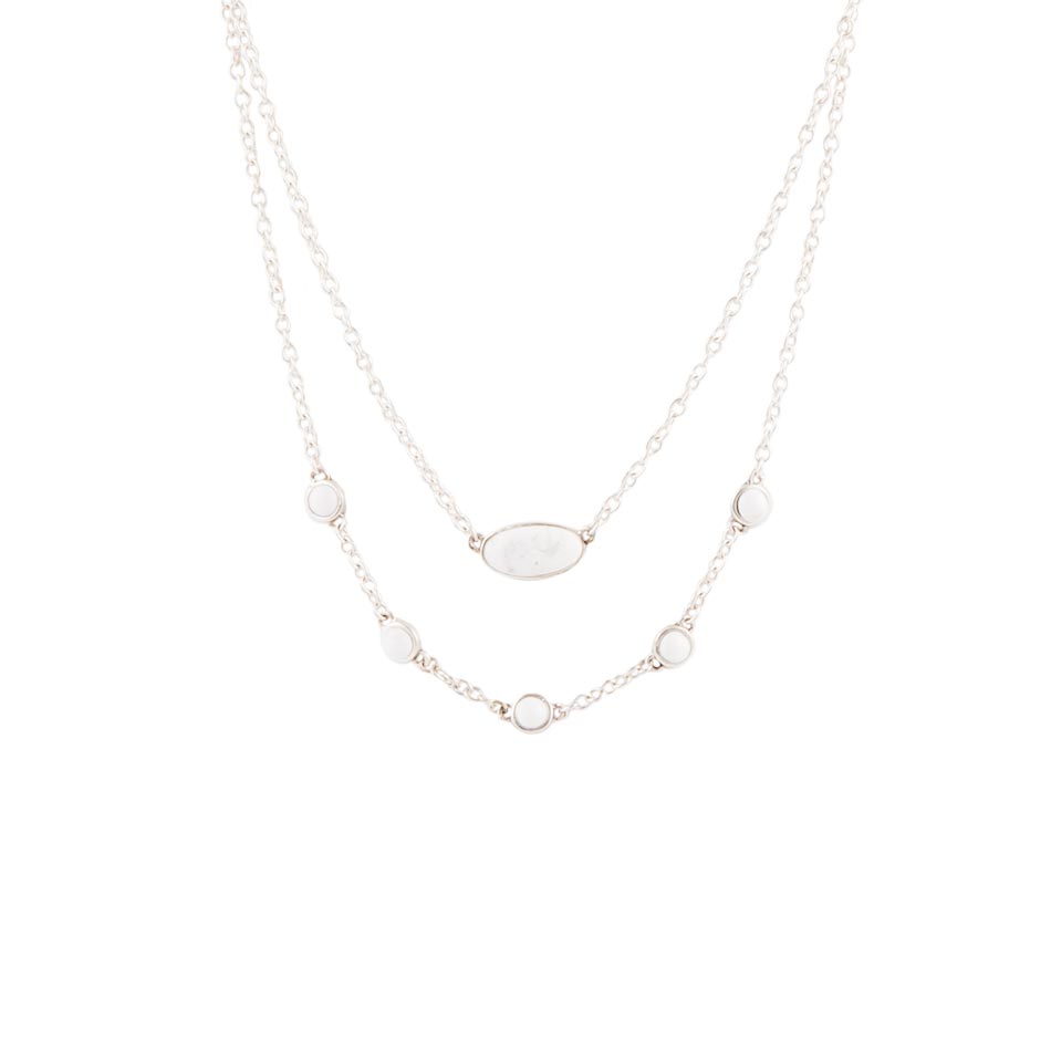 Calming Presence White Howlite and Sterling Silver Necklace